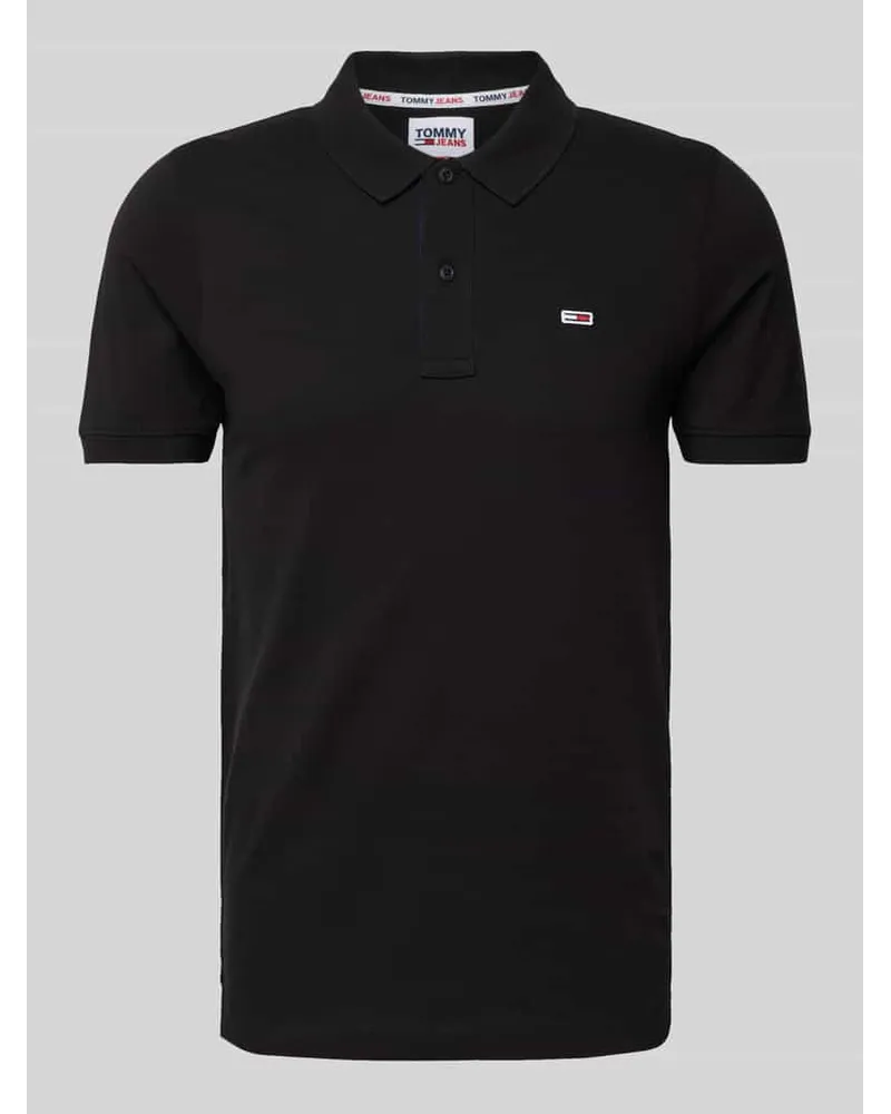 Tommy Hilfiger Slim Fit Poloshirt mit Label-Patch Black