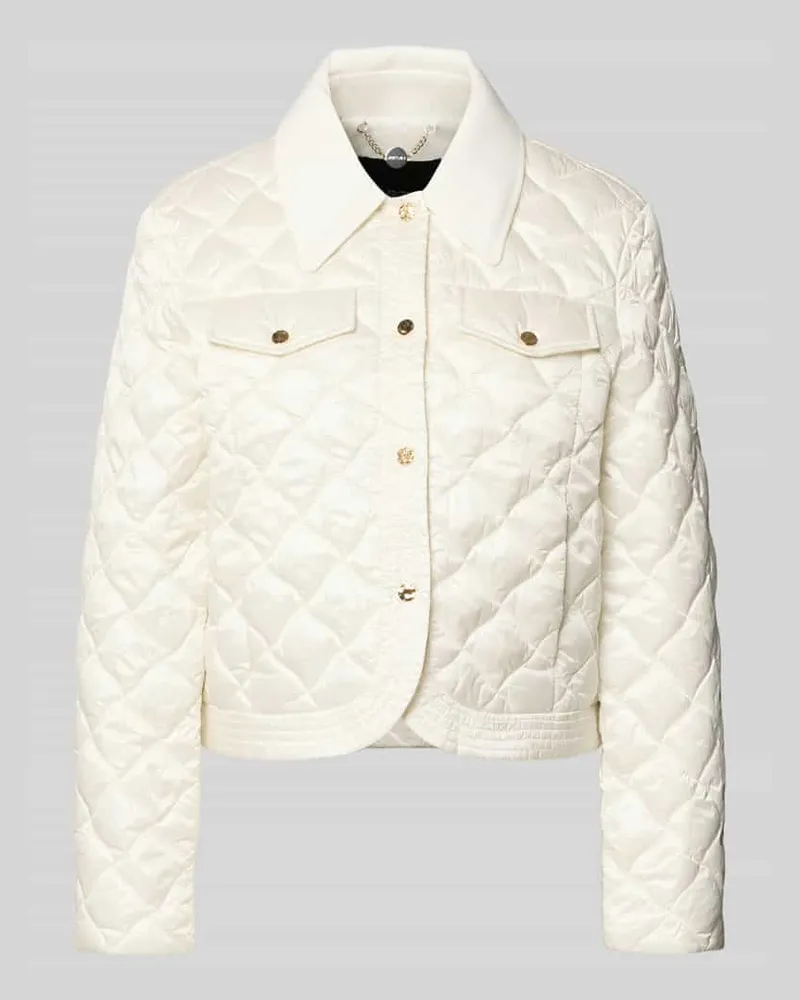Marc Cain Regular Fit Jacke in Stepp-Optik mit Umlegekragen Offwhite
