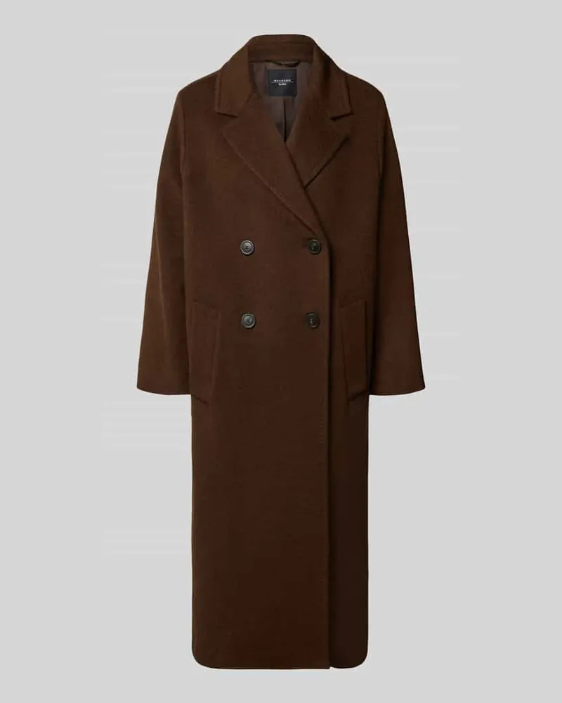Max Mara Relaxed Fit Mantel aus Woll-Alpaka-Mix Modell 'ZUFOLO Schoko
