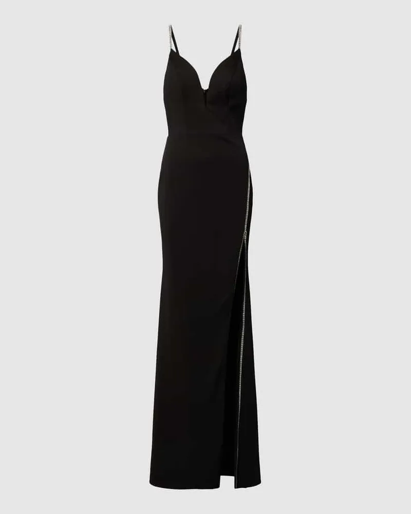 LUXUAR Abendkleid mit Zierbesatz Black
