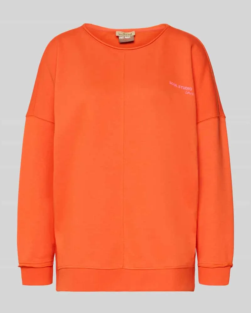 Smith & Soul Oversized Sweatshirt mit Label-Print Orange