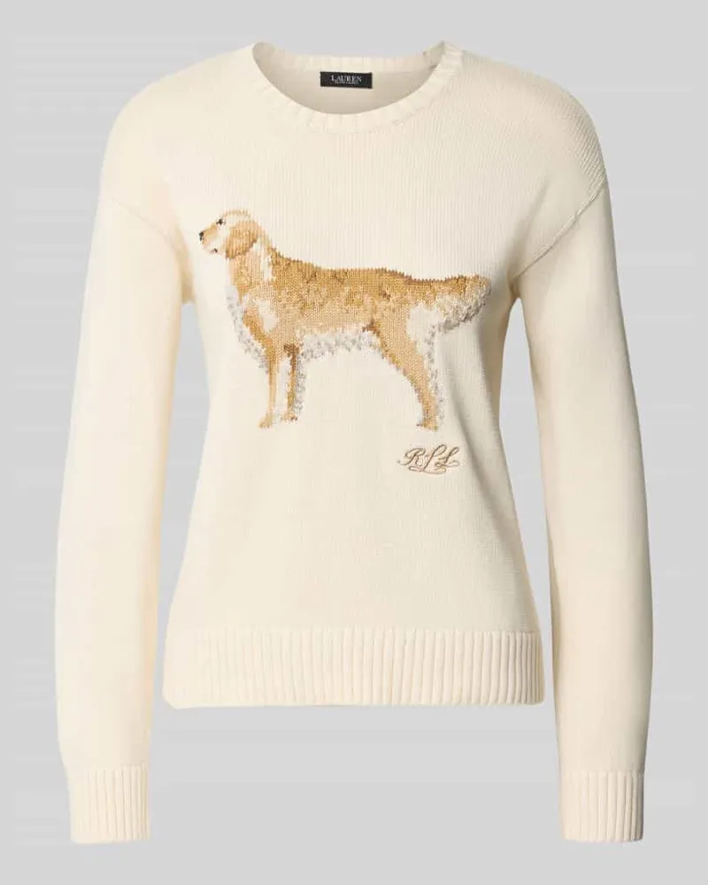 Ralph Lauren Strickpullover mit Label-Detail Modell 'RIEDNEE Ecru
