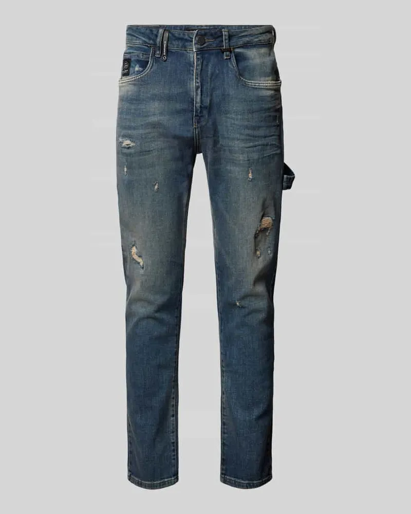 Elias Rumelis Comfort Fit Jeans im Destroyed-Look Modell 'Jolando Dunkelblau