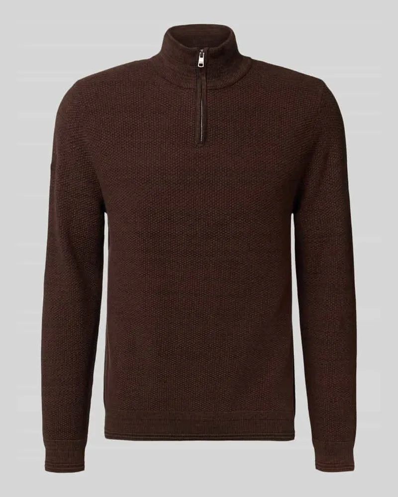Superdry. Strickpullover mit Stehkragen Dunkelbraun