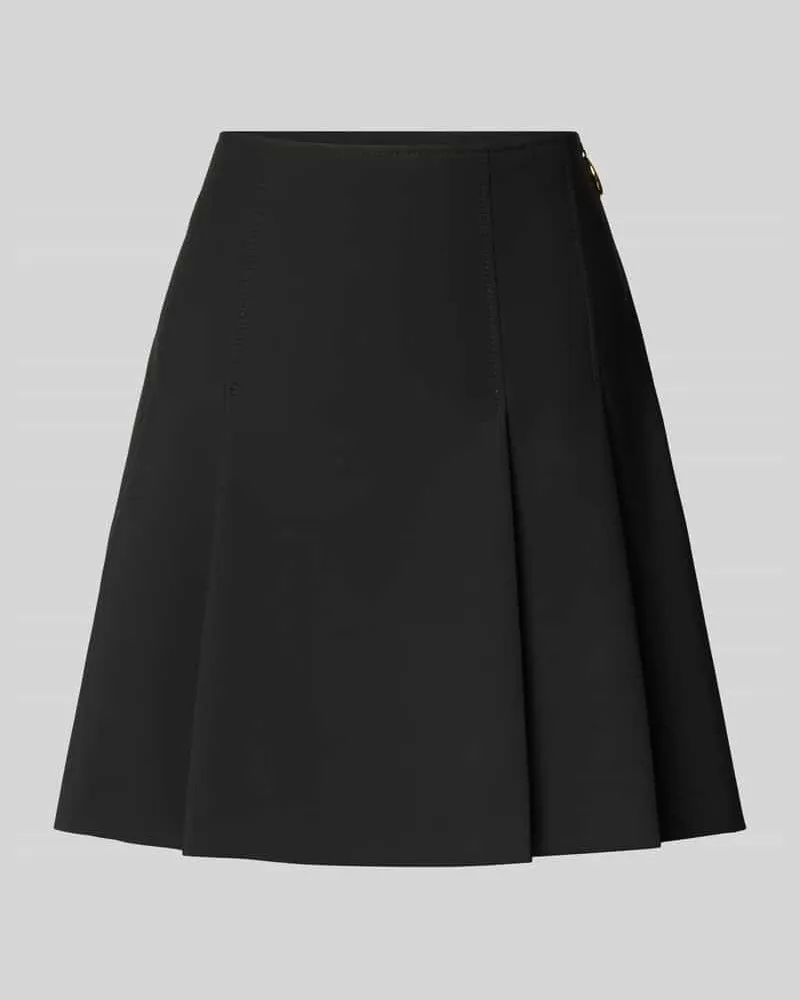 HUGO BOSS A-Linie Faltenrock mit Label-Zipper Modell 'ROBALLO Black