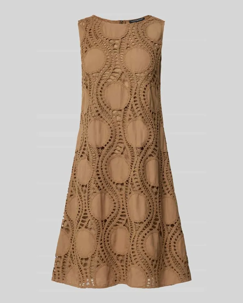 Luisa Cerano Knielanges Kleid mit Rundhalsausschnitt Khaki