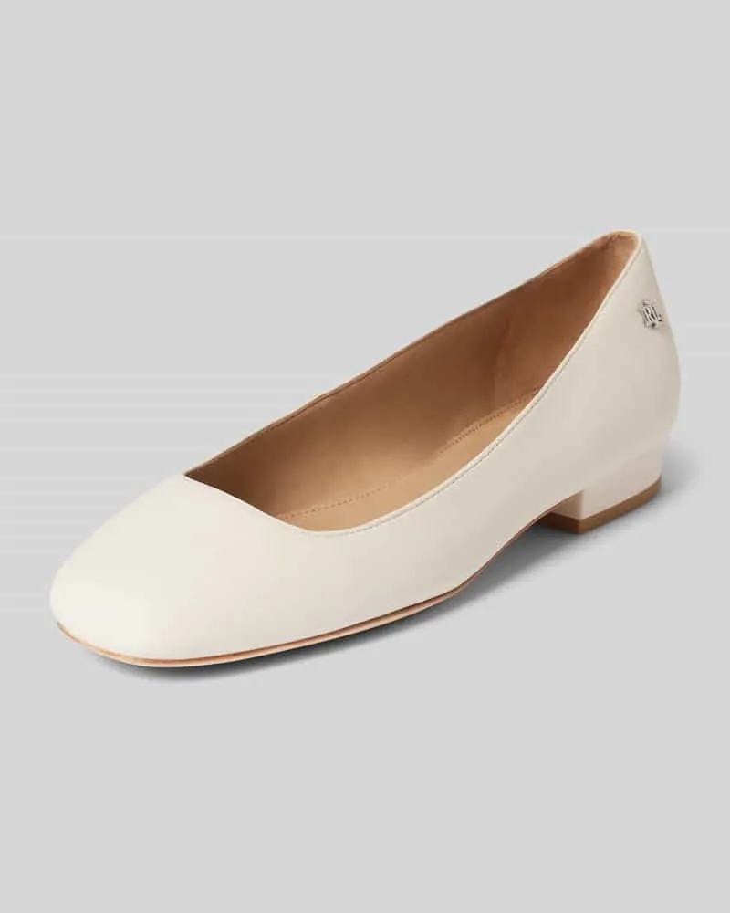Ralph Lauren Ballerinas mit Blockabsatz Modell 'EMELLIE Offwhite