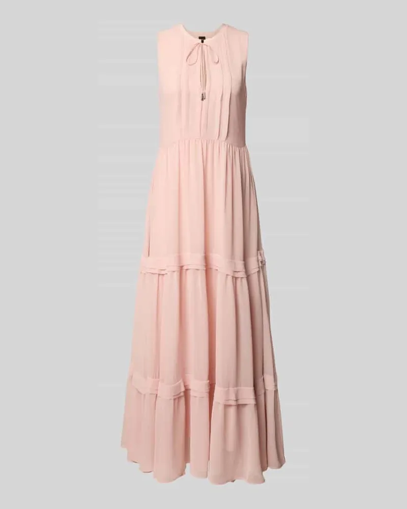 HUGO BOSS Maxikleid mit Volantsaum Modell 'Denon Pink