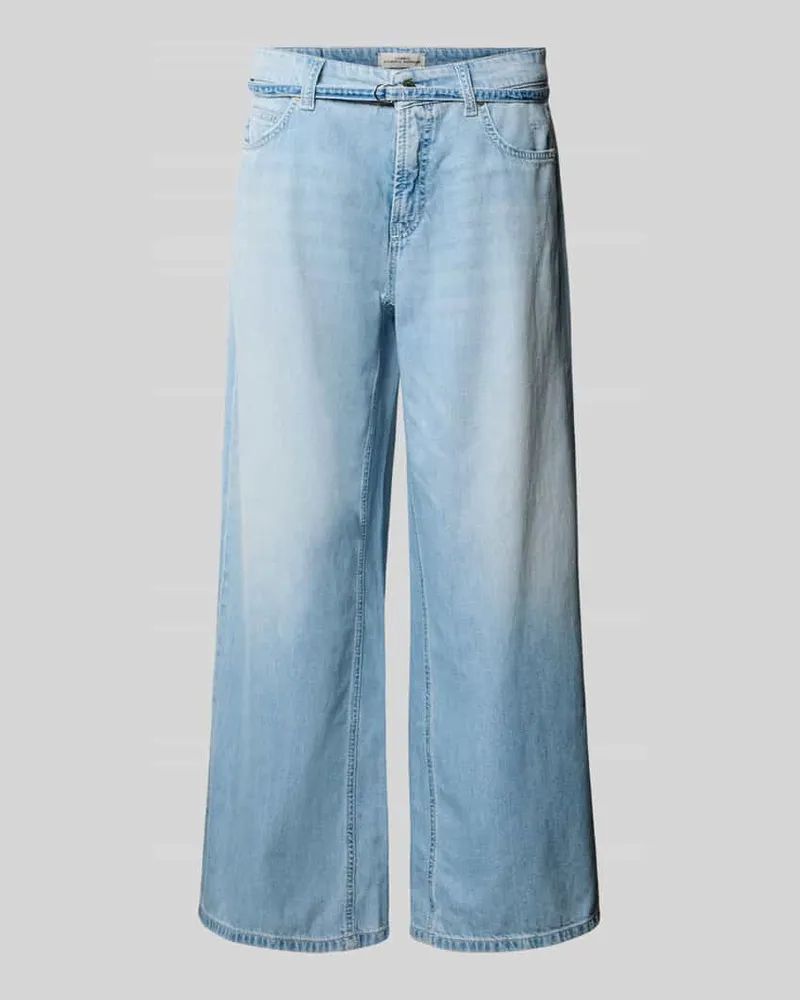 Cambio Regular Fit Loose Fit Jeans aus reiner Baumwolle Modell 'PALAZZO Jeansblau