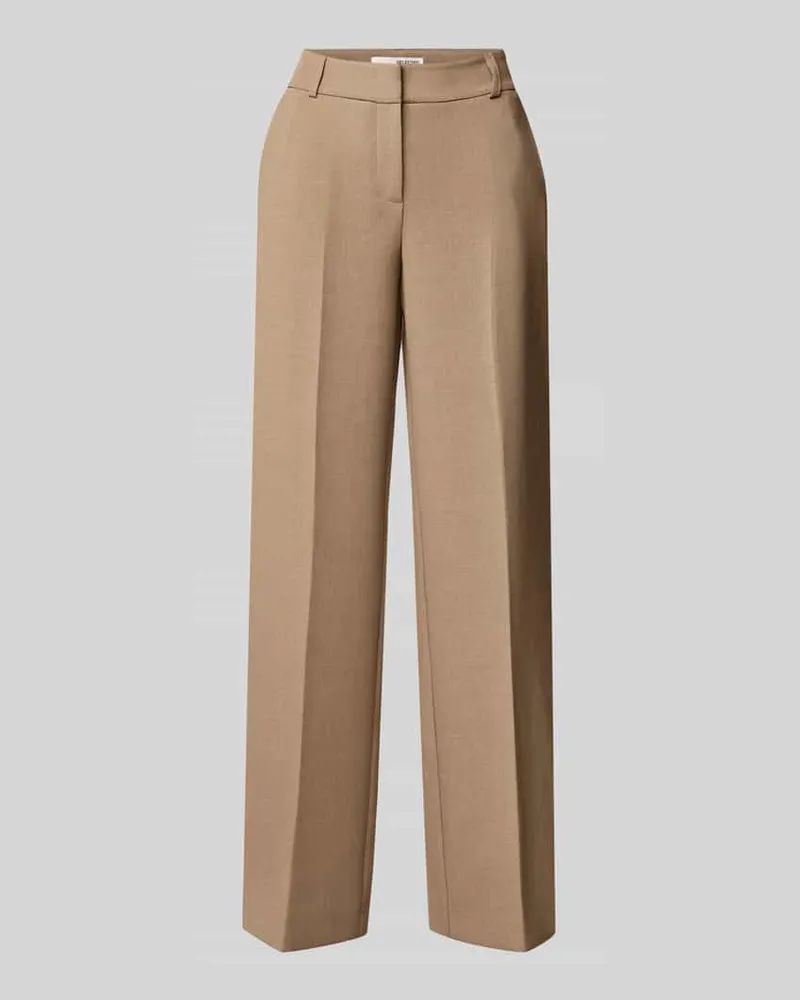 Selected Stoffhose mit Haken- und Reißverschluss Modell 'RITA Camel