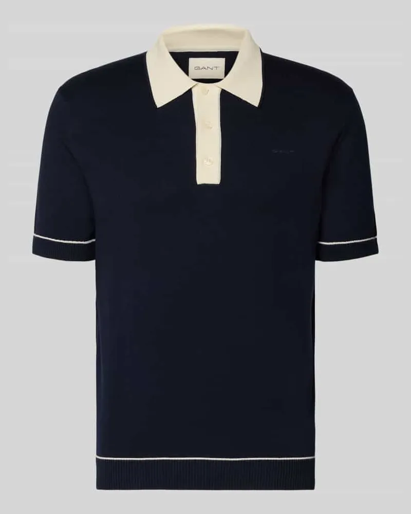 Gant Slim Fit Poloshirt mit Logo-Stitching Marine