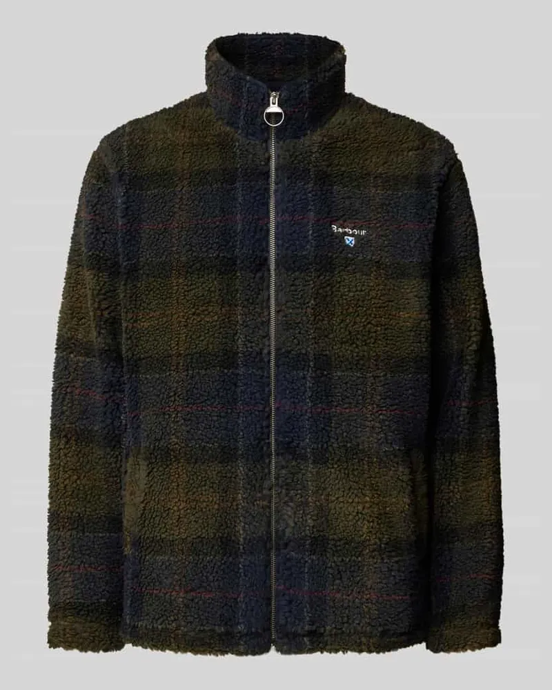 Barbour Fleecejacke mit Stehkragen Oliv