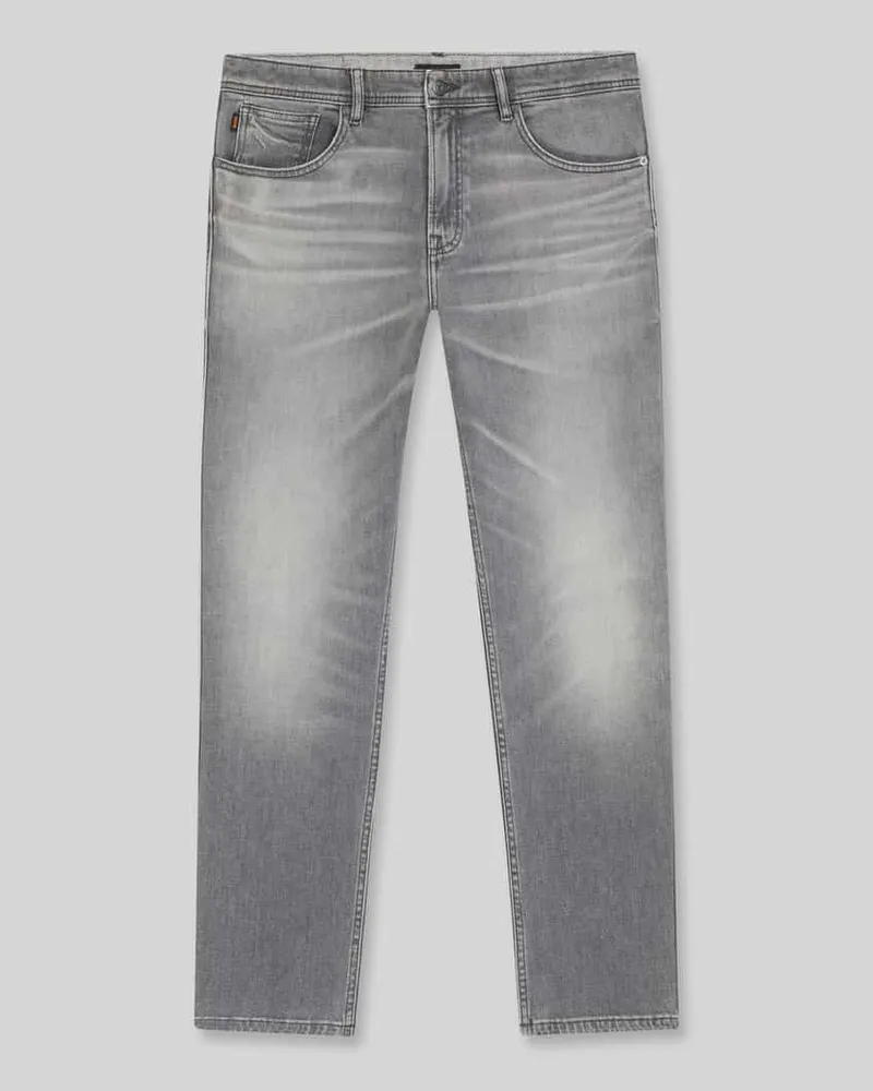 HUGO BOSS Regular Fit Jeans aus Baumwoll-Mix Modell "REMAINE Hellgrau