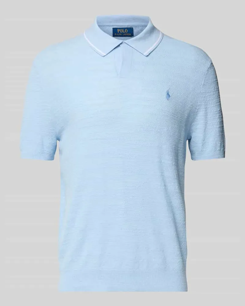 Ralph Lauren Regular Fit Poloshirt mit Leinen-Anteil Modell 'JOHNNY Hellblau