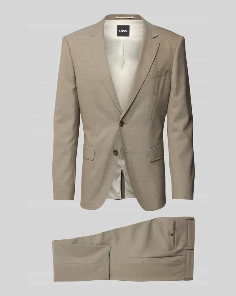 HUGO BOSS Slim Fit Anzug aus Schurwoll-Mix Modell 'H-HUGE-2Pcs-253 Beige