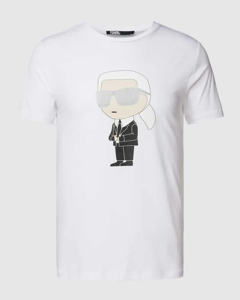 Karl Lagerfeld T-Shirt mit Motiv-Print Weiss