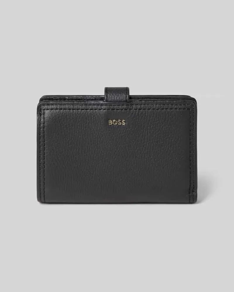 HUGO BOSS Portemonnaie aus echtem Rindsleder Modell 'LENAH MEDIUM WALLET Black