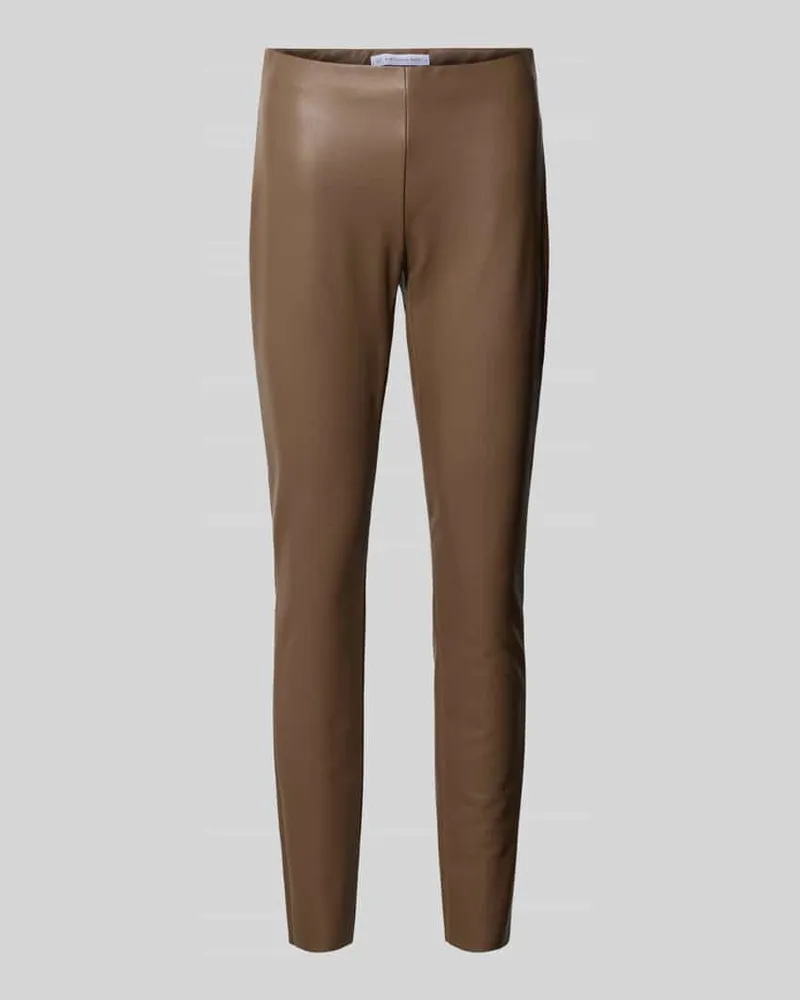 RAFFAELLO ROSSI  Skinny Fit Hose in Leder-Optik Modell 'RESA Hellbraun