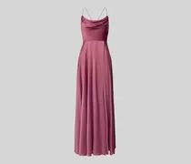 Abendkleid mit rückseitiger Schnürung und Wasserfall-Ausschnitt