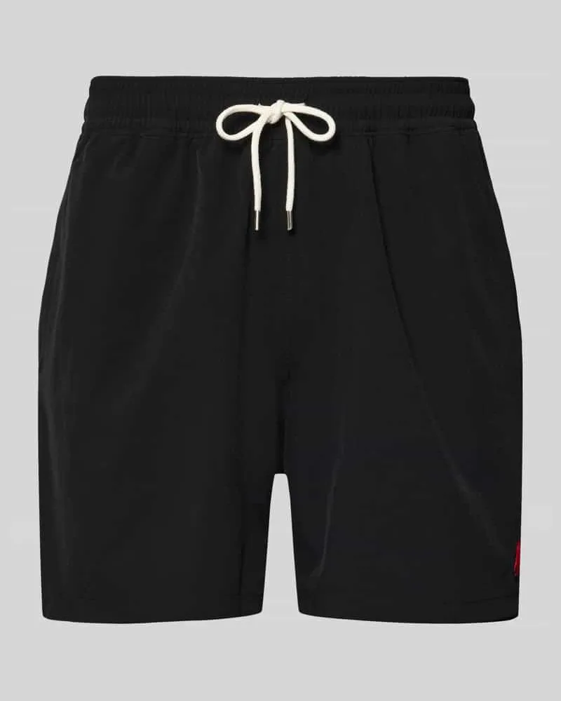 Ralph Lauren Badehose mit elastischem Bund und Label-Stitching Black