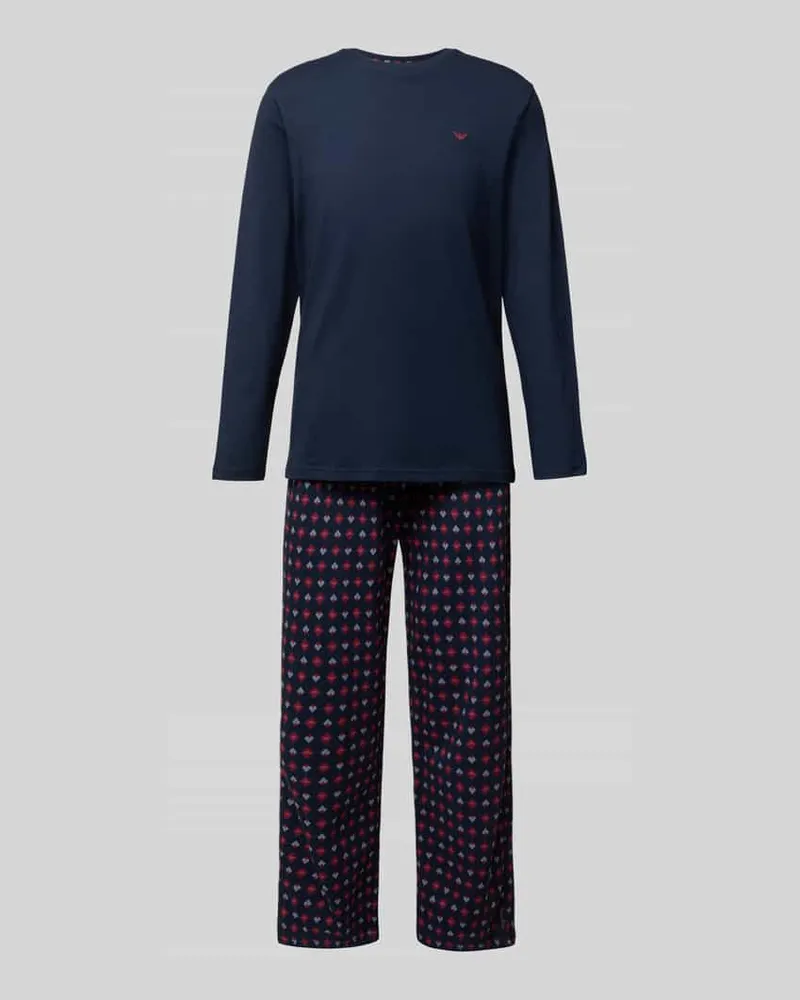 Emporio Armani Pyjama mit Logo-Stitching Marine