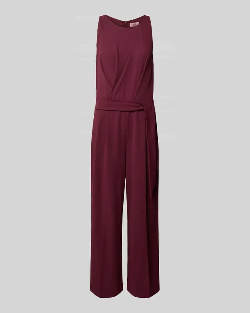 Vera Mont Jumpsuit mit Bindegürtel Bordeaux