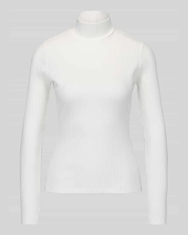 HUGO BOSS Slim Fit Langarmshirt aus Baumwoll-Mix Modell 'Driza_4 Offwhite