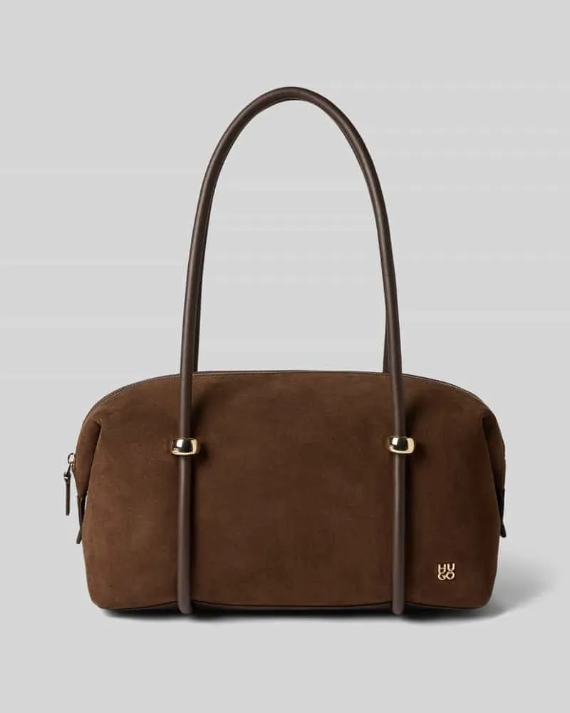 HUGO BOSS Henkeltasche mit Logo-Detail Modell 'Briony S_Duffle Dunkelbraun