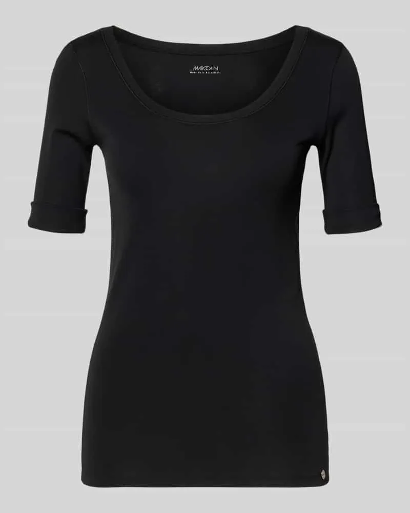Marc Cain T-Shirt mit Ärmelaufschlag und Rundhalsausschnitt Black