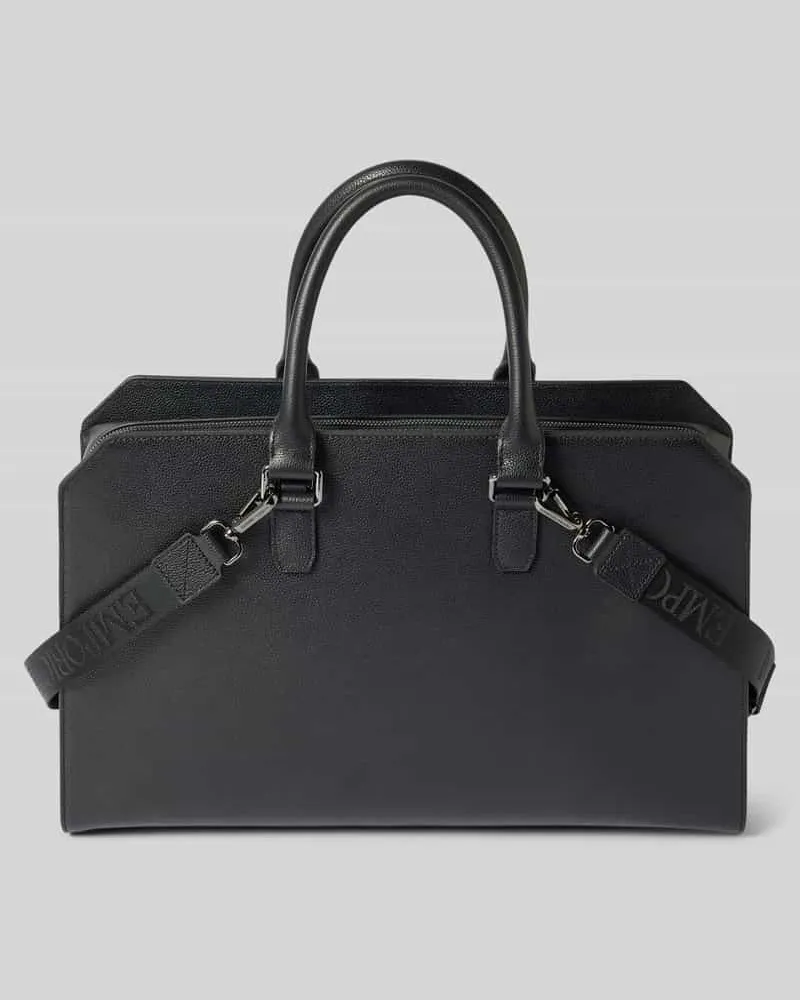 Emporio Armani Laptoptasche mit Label-Detail und Tragegriffen Black