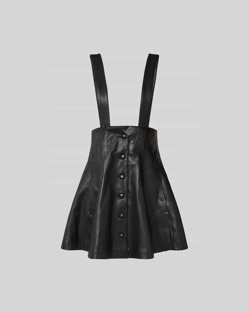 ROTATE Birger Christensen Minirock mit abnehmbaren Schulterriemen Black