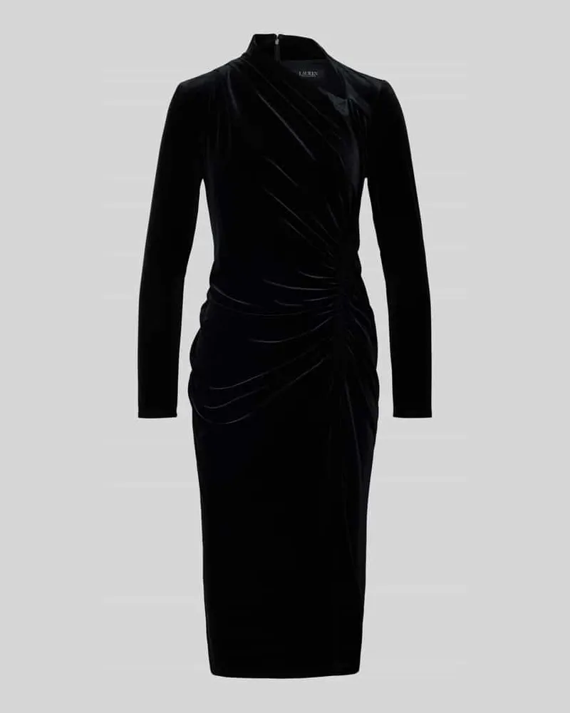 Ralph Lauren Midikleid aus Samt mit Raffungen Modell 'FELRAD Black