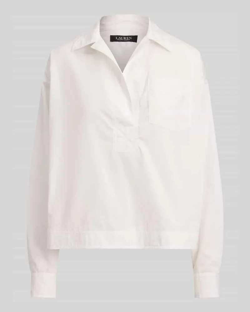 Ralph Lauren Regular Fit Hemdbluse aus reiner Baumwolle Weiss