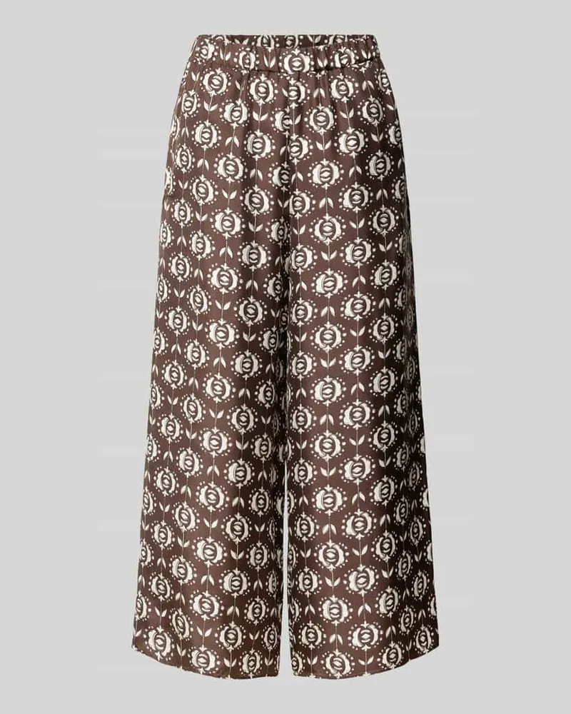 Max Mara Stoffhose aus reiner Seide Modell 'TORTONA Dunkelbraun