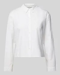 Lanius Regular Fit Bluse mit Umlegekragen Weiss