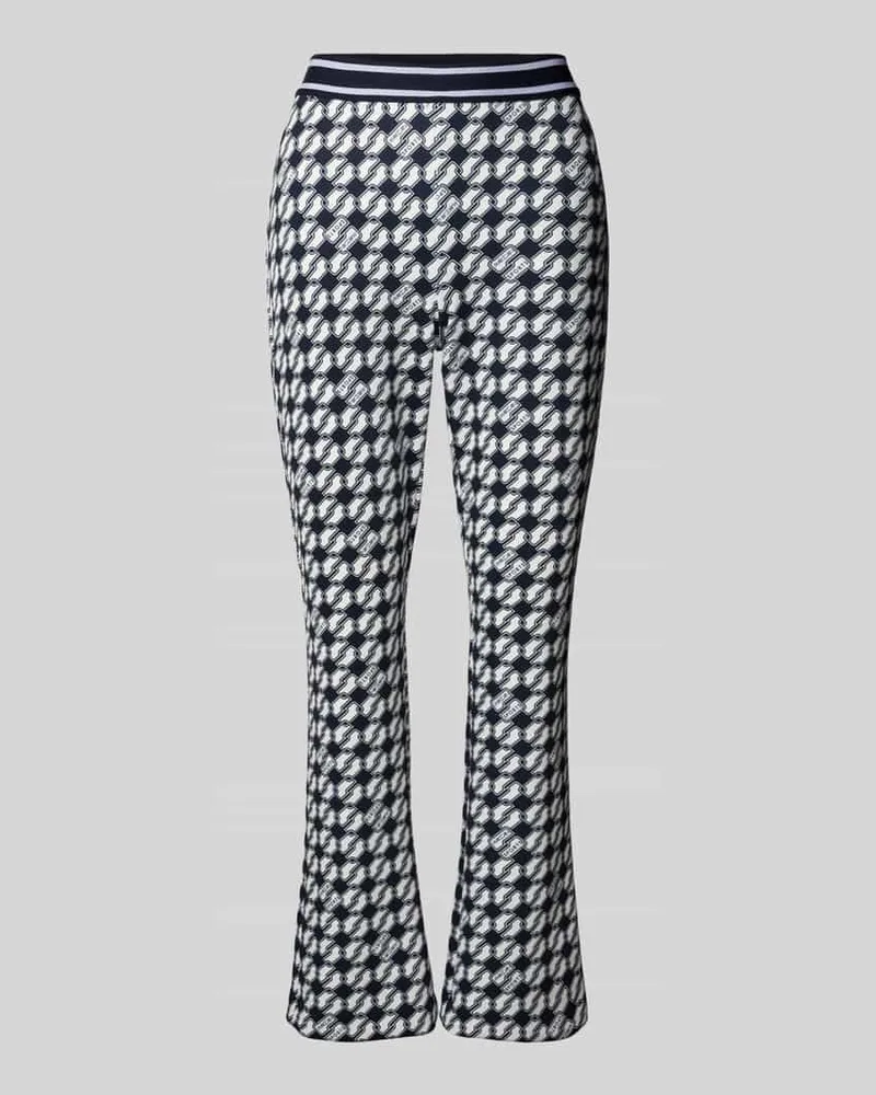 Marc Cain Feminine Fit Hose im Allover-Look mit elastischem Bund Marine