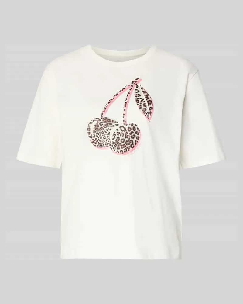 Marc Cain T-Shirt mit Motiv-Print Weiss
