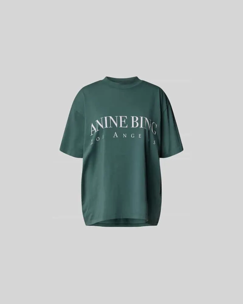 Anine Bing Oversized T-Shirt mit Logo-Print Dunkelgruen