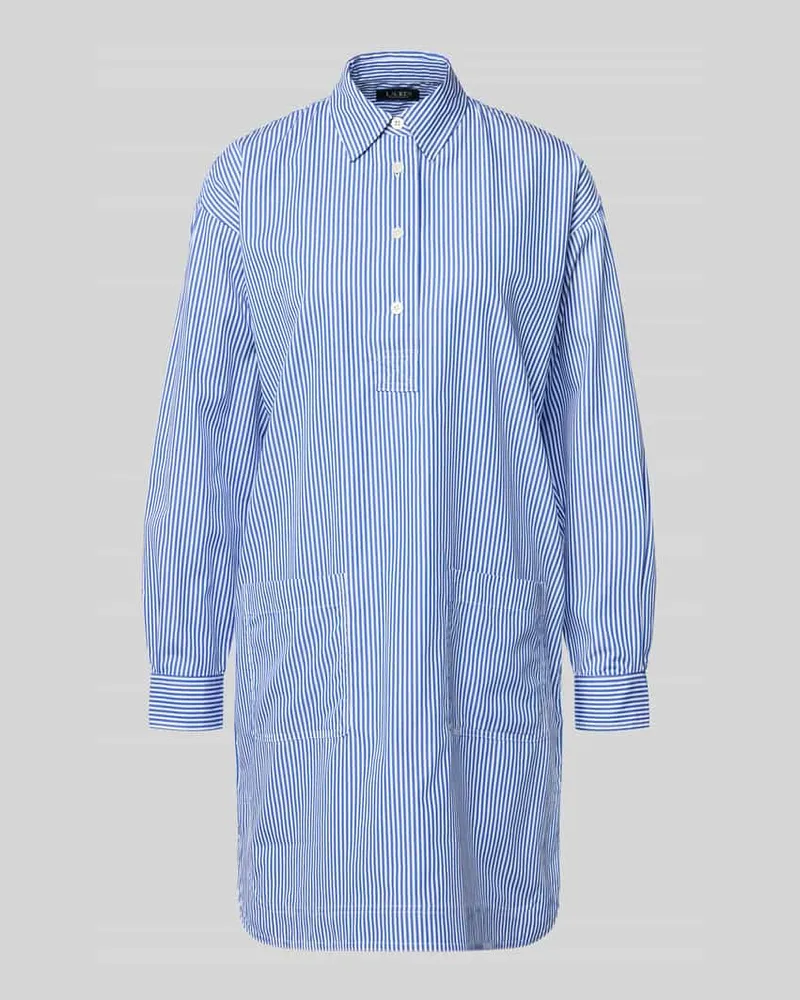 Ralph Lauren Oversized Hemdblusenkleid aus reiner Baumwolle Hellblau