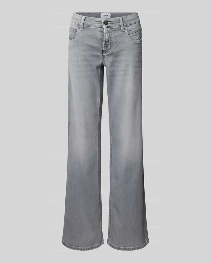 Cambio Flared Fit Jeans mit Eingrifftaschen Modell 'TESS Hellgrau