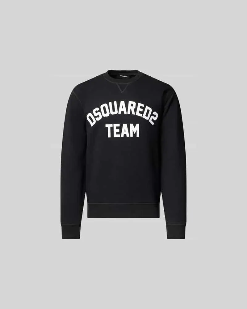 Dsquared2 Sweatshirt mit gerippten Abschlüssen Black
