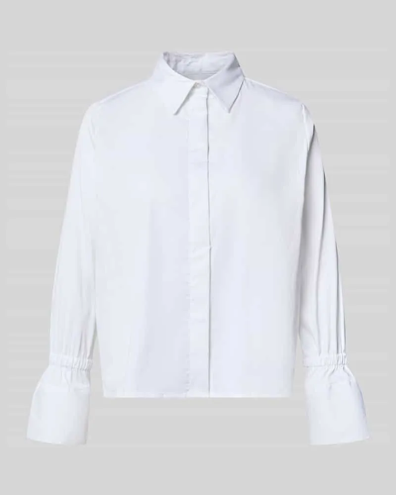 Milano Italy Regular Fit Hemdbluse aus Baumwoll-Mix Offwhite