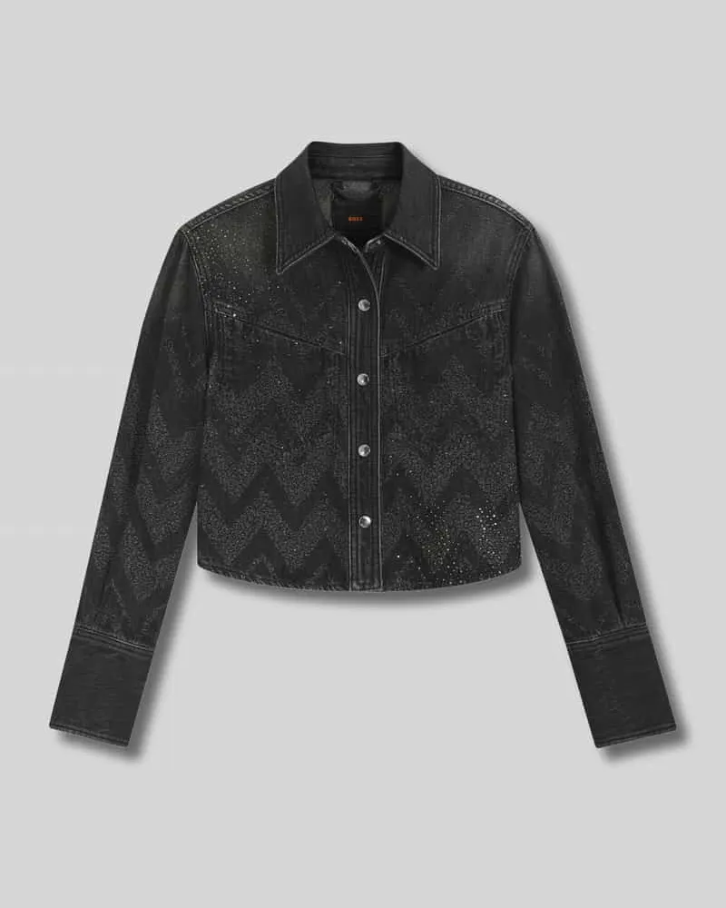 HUGO BOSS Regular Fit Jeansbluse aus reiner Baumwolle Modell 'SHIRT LS 1.0 Black