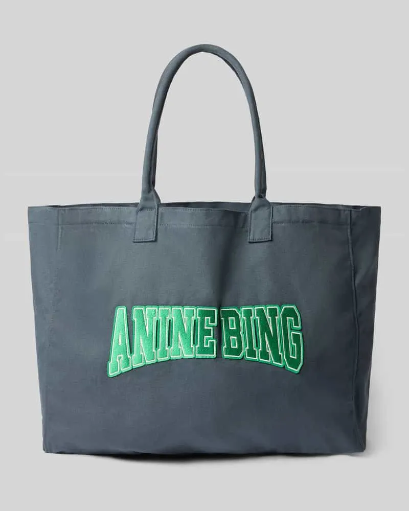 Anine Bing Shopper mit großem Logo-Print Black