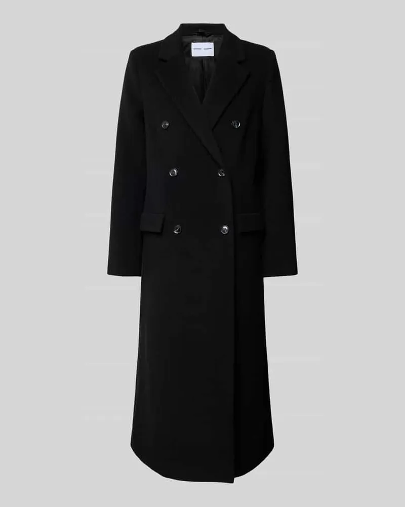 Samsøe & Samsøe Wollmantel mit doppelreihiger Knopfleiste Modell 'FALCON Black