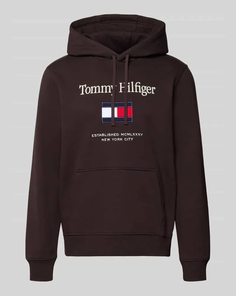 Tommy Hilfiger Regular Fit Hoodie aus Baumwoll-Mix Schoko