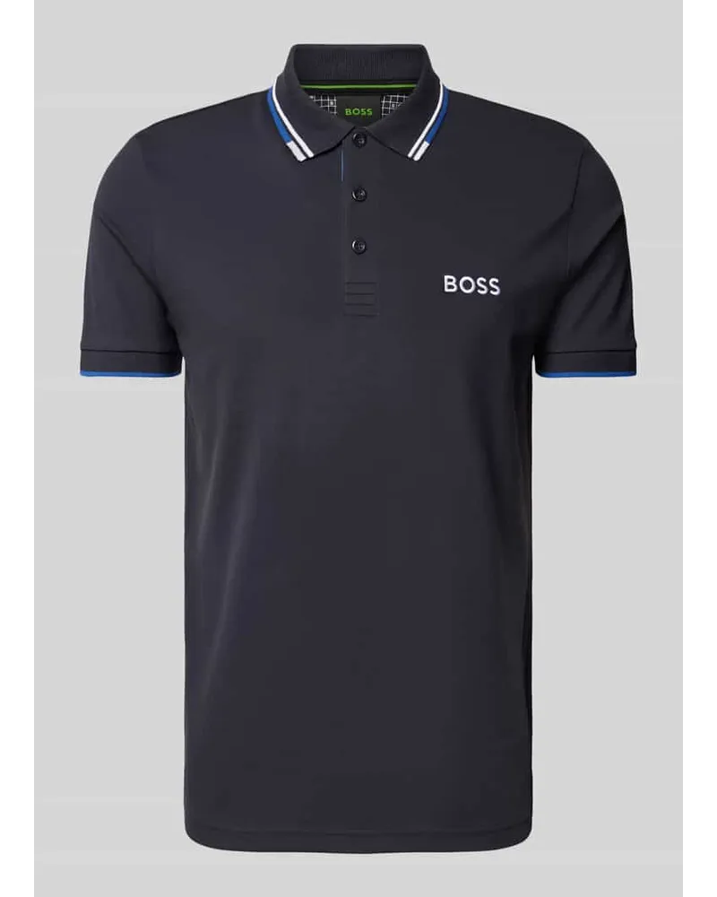 HUGO BOSS Regular Fit Poloshirt mit Label-Stitching Modell 'Paddy Marine