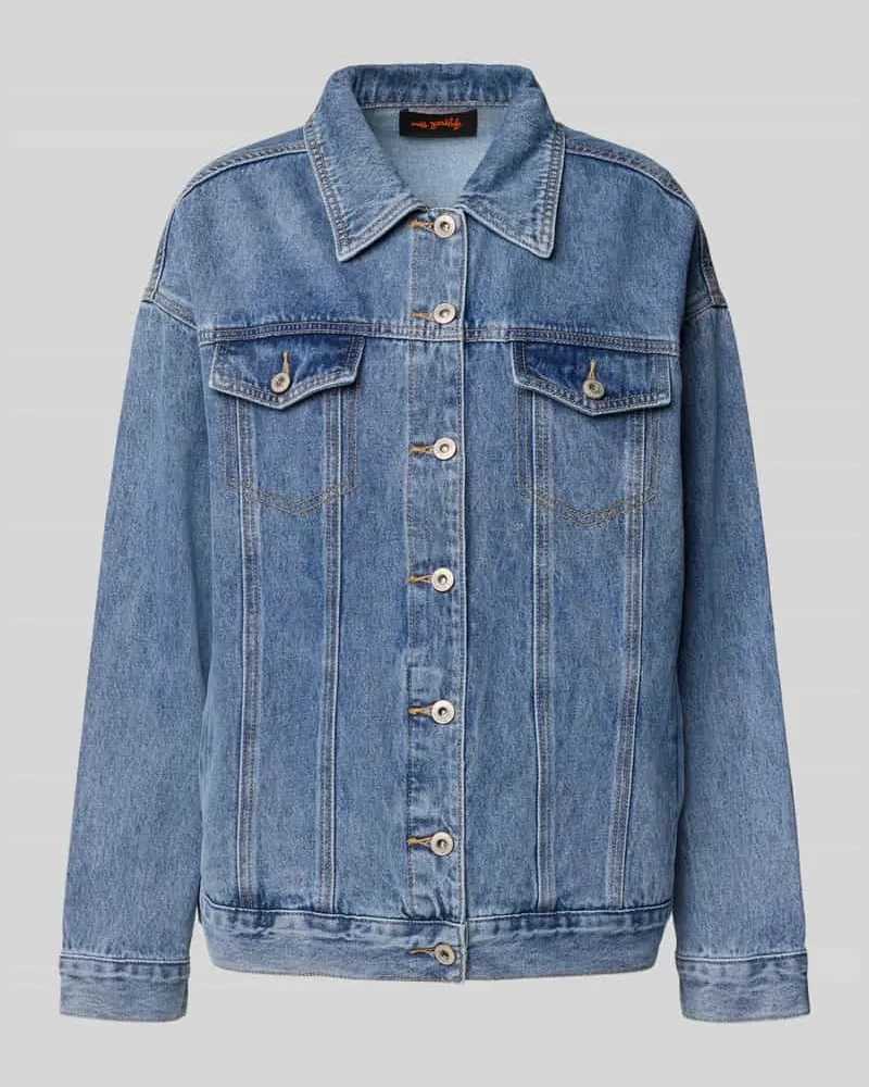 Miss Goodlife Jeansjacke mit Brusttaschen Modell 'Loveheart Jeansblau
