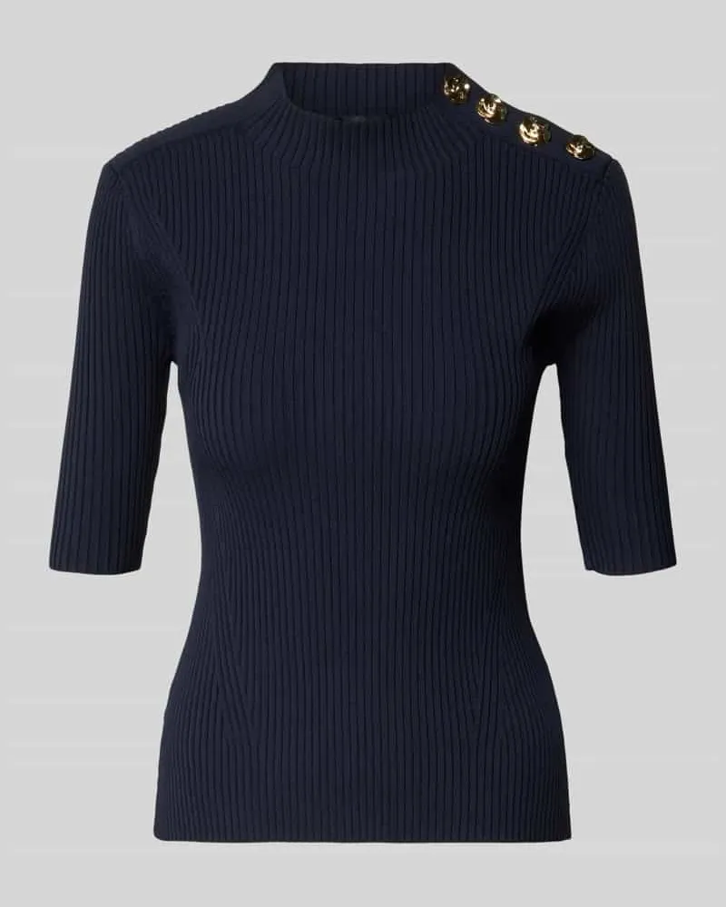 Ted Baker Strickshirt mit Zierknöpfen und 1/2-Arm Marine