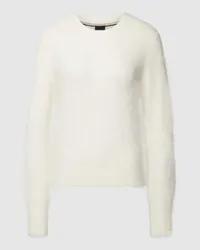 HUGO BOSS Strickpullover mit Rundhalsausschnitt Modell 'Fleuretty Offwhite